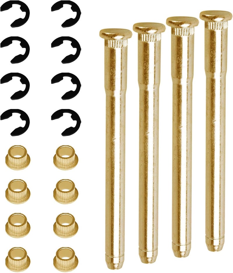 SamWinGear 4PCS Door Hinge Pins and Bushings Kit for Ford F150 F250 F350, Galvanized Steel, Gold, Surface Mount, 4 Count - Image 1
